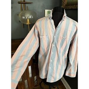 Vintage 1980’s CAMPUS Men’s Pastel Pink Blue 80’s button down Shirt Miami vice